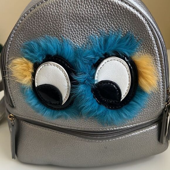 Olivia Miller Furface Silver Retro Inspired Mini Backpack - Picture 3 of 14